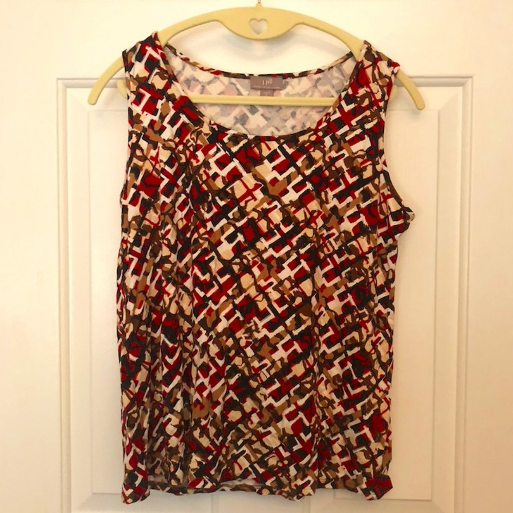 J Jill Wearever Geometric shell/tank top petite S